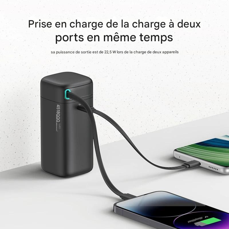 Batterie D'alimentation Portable Cable Rétractable