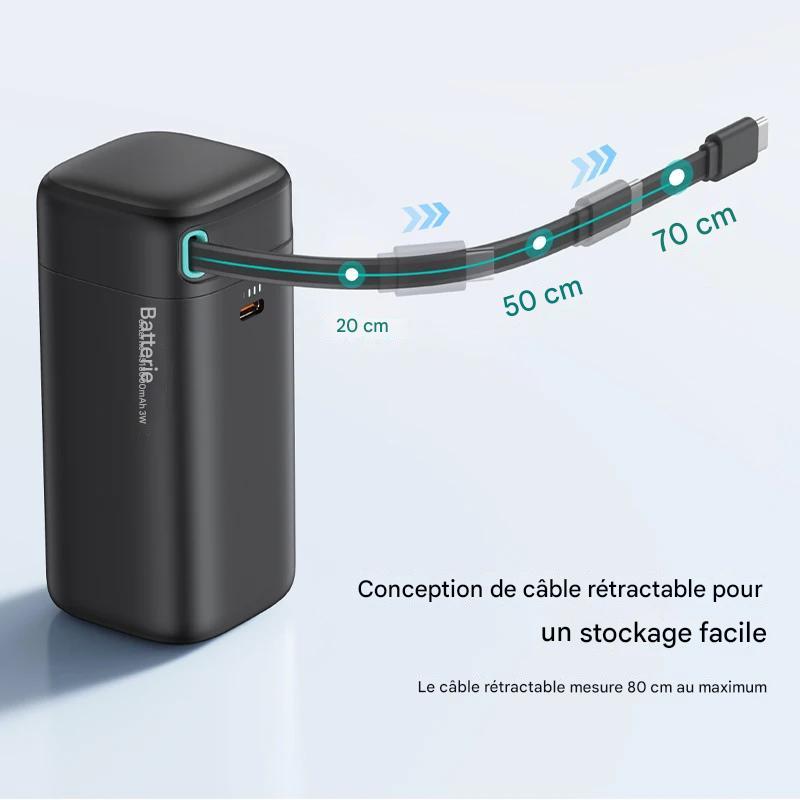 Batterie D'alimentation Portable Cable Rétractable